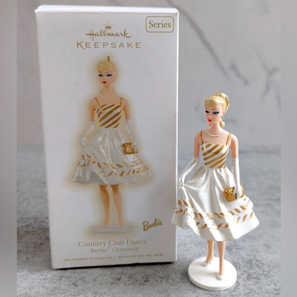 🌹🍃New In Box ~ Hallmark Keepsake 2009 “Country Club Dance” Barbie Ornament🍃🌹